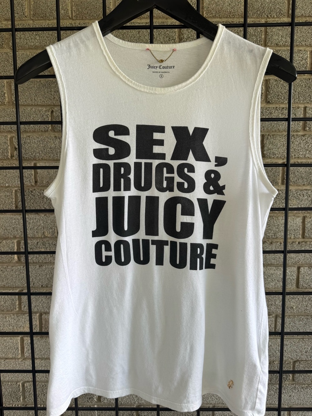 VTG Rare Juicy Couture Authentic Tank Top- Sex, Drugs & Juicy Couture -S #2012